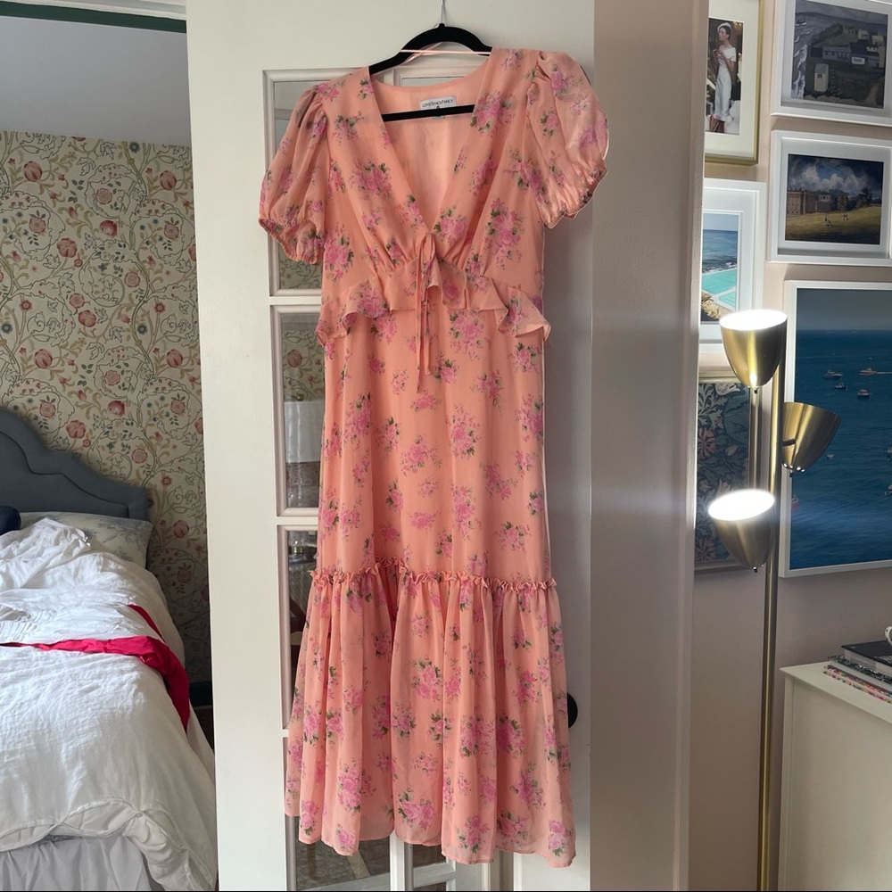 loveshackfancy target pink v-neck dress size 6